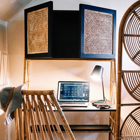 BANDERITAS | work-study table with cabinet and shelf